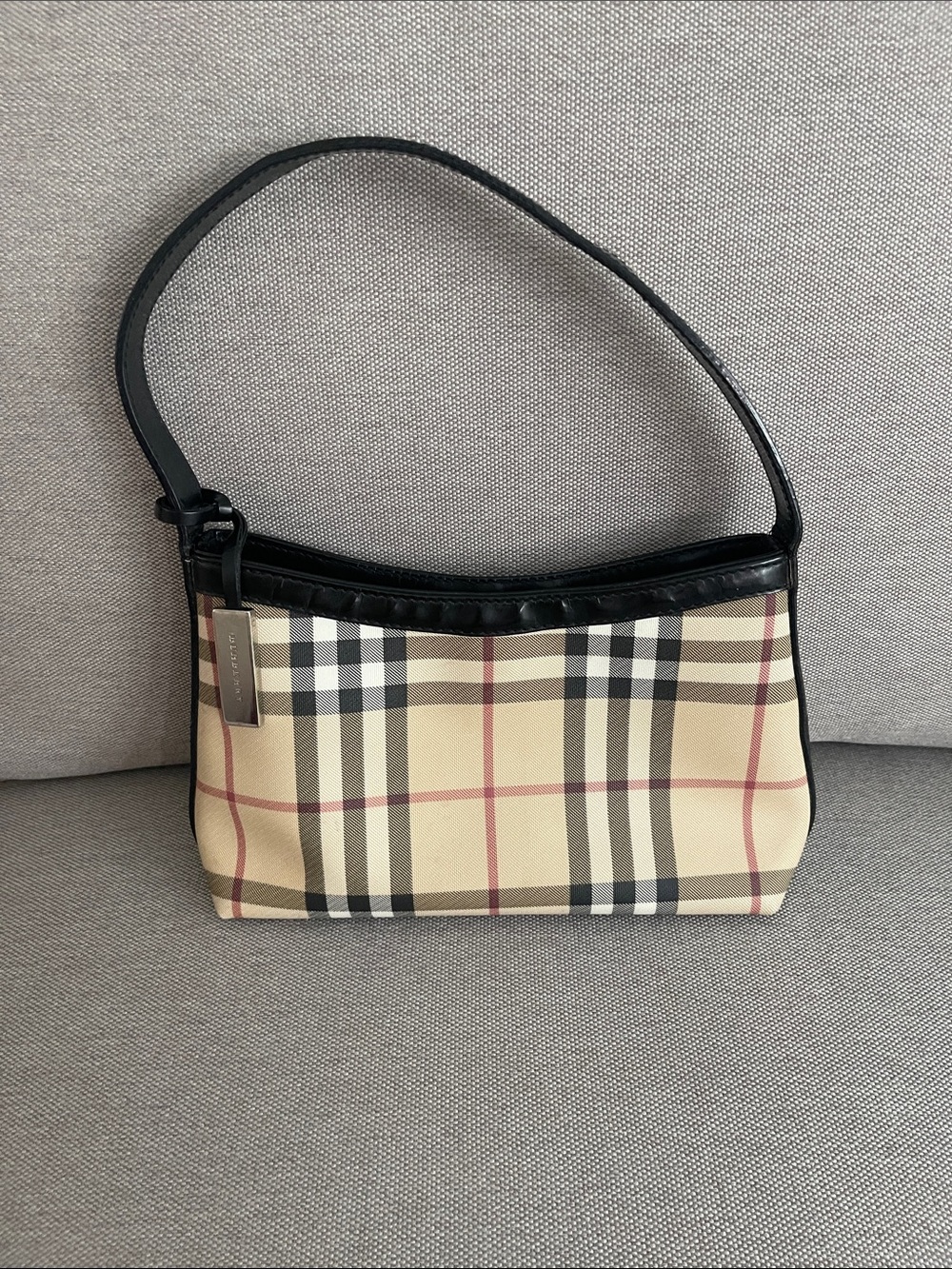 Burberry London Nova Check Baguette Shoulder Bag Vintage Y2K Made in Italy